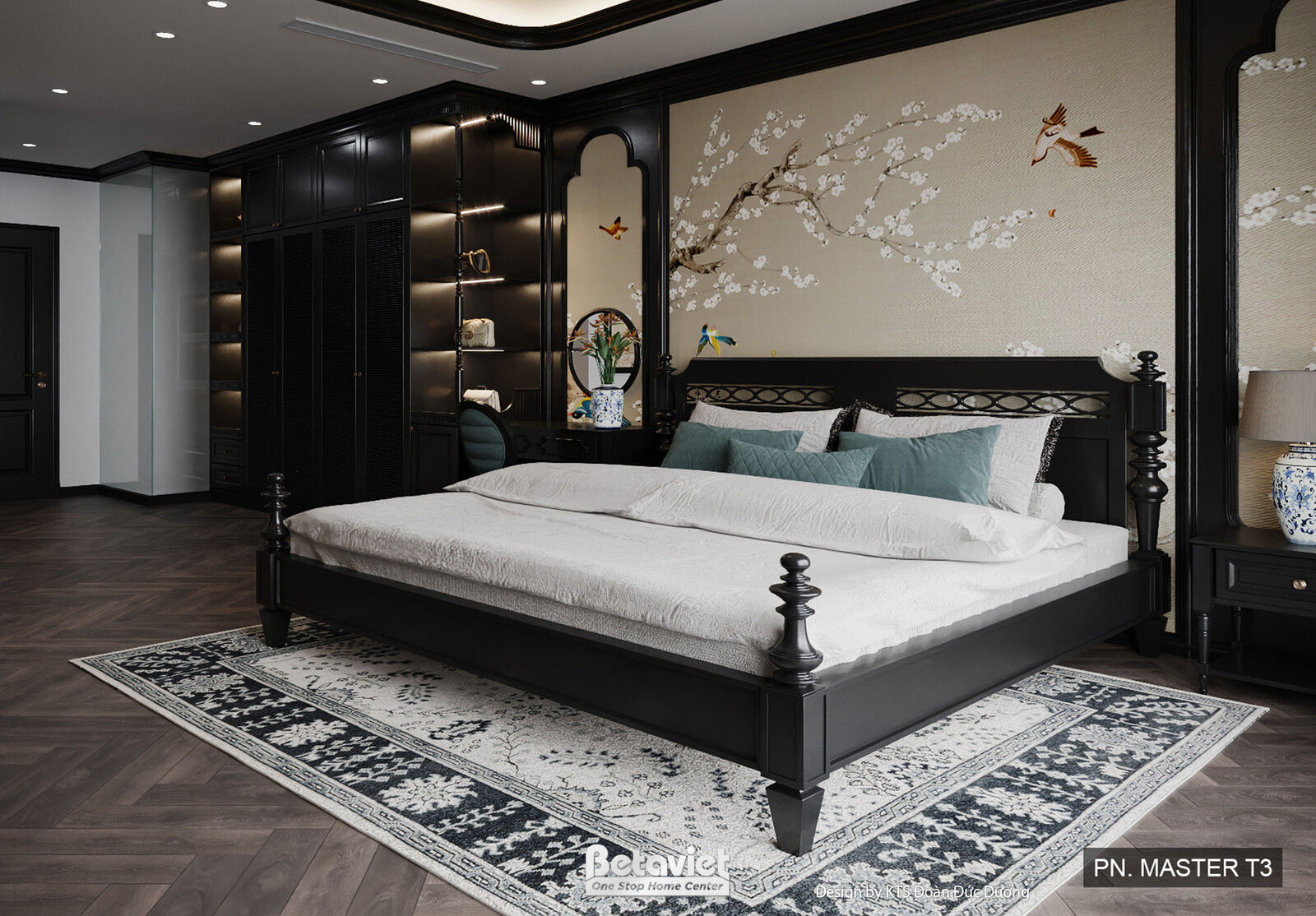 Nội thất phòng ngủ biệt thự Indochine NT24589 – góc nhìn 2