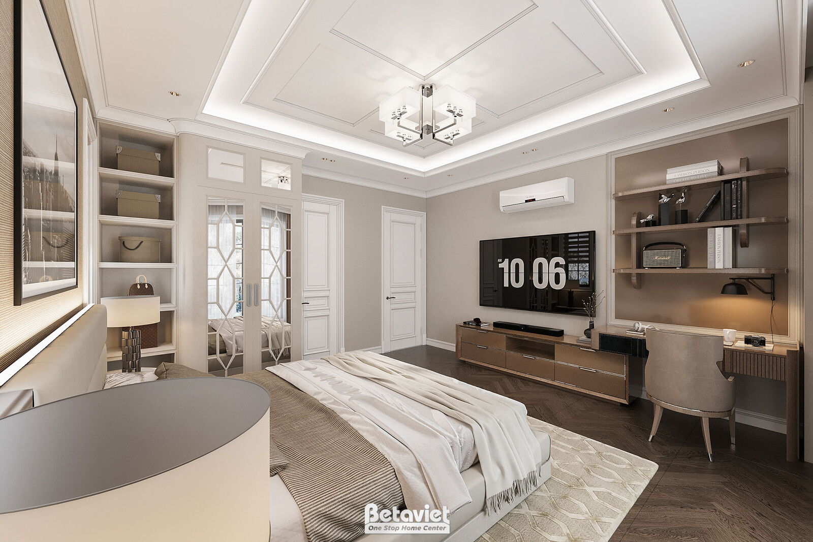 Nội thất phòng ngủ biệt thự tân cổ điển NT24705 – góc nhìn 9