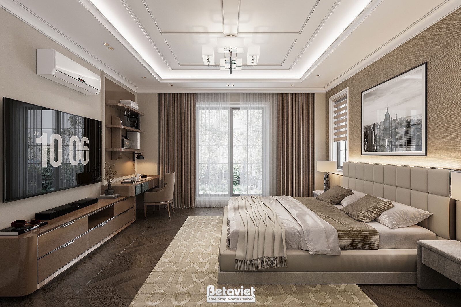 Nội thất phòng ngủ biệt thự tân cổ điển NT24705 – góc nhìn 8
