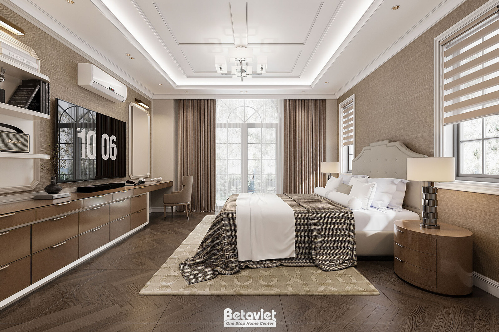 Nội thất phòng ngủ biệt thự tân cổ điển NT24705 – góc nhìn 4