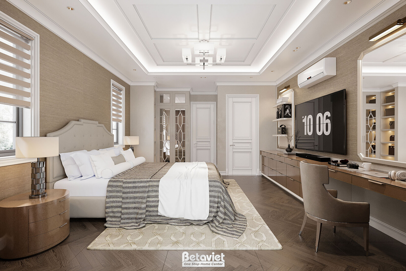Nội thất phòng ngủ biệt thự tân cổ điển NT24705 – góc nhìn 5