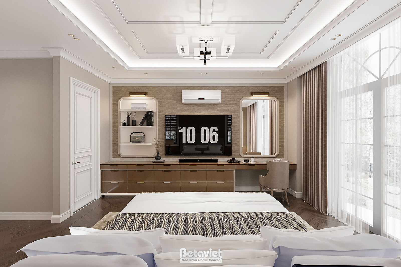 Nội thất phòng ngủ biệt thự tân cổ điển NT24705 – góc nhìn 6