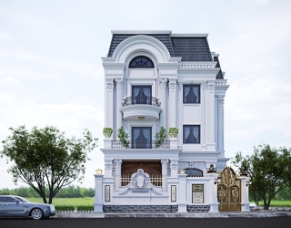 Thiết kế biệt thự 4 tầng tân cổ điển 550m2 tại Hải Dương Plaza KT23313