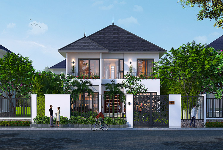 Biệt thự hiện đại mái Nhật 2 tầng tại Bắc Giang KT24736