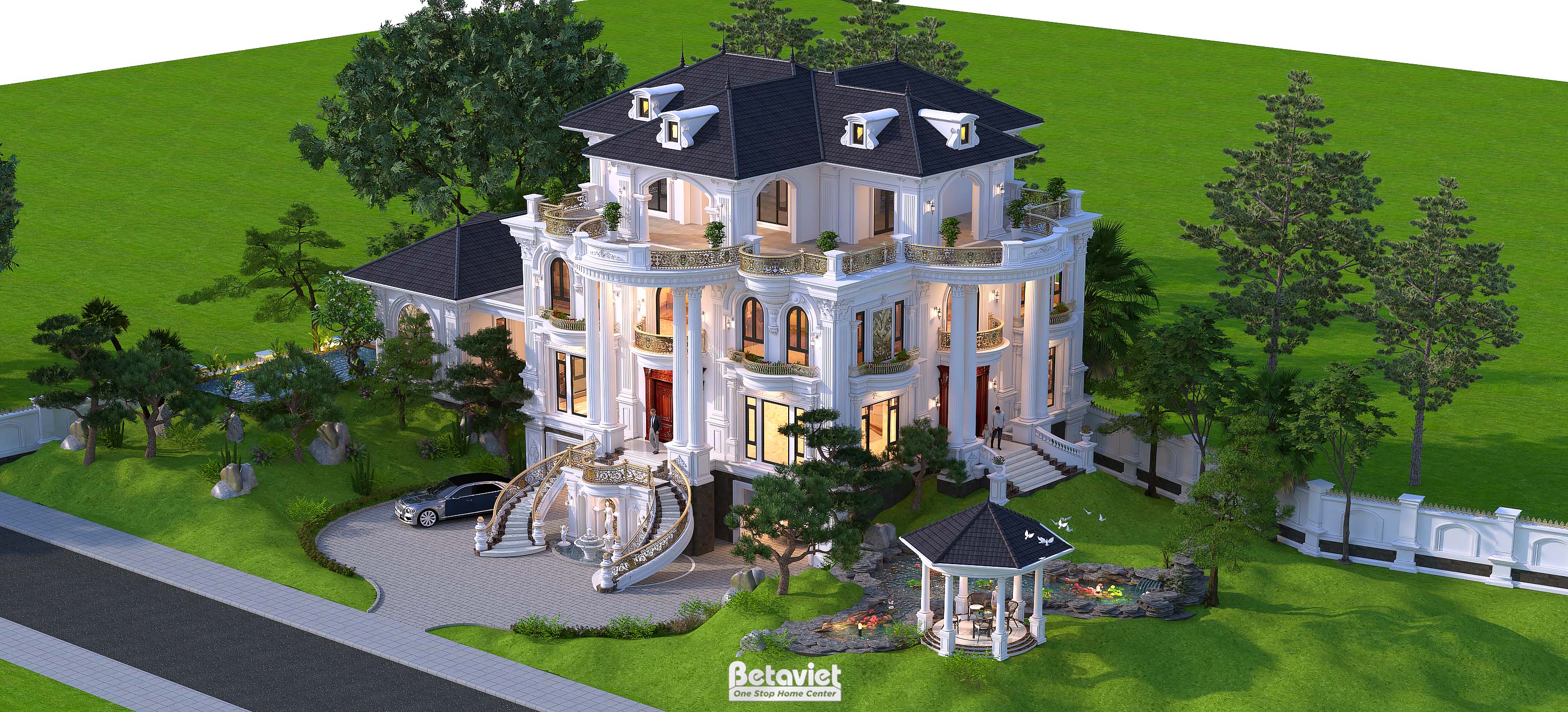 Thiết kế biệt thự kiểu Nhật 4 tầng 1700m2 tại Hải Phòng KT5509052A