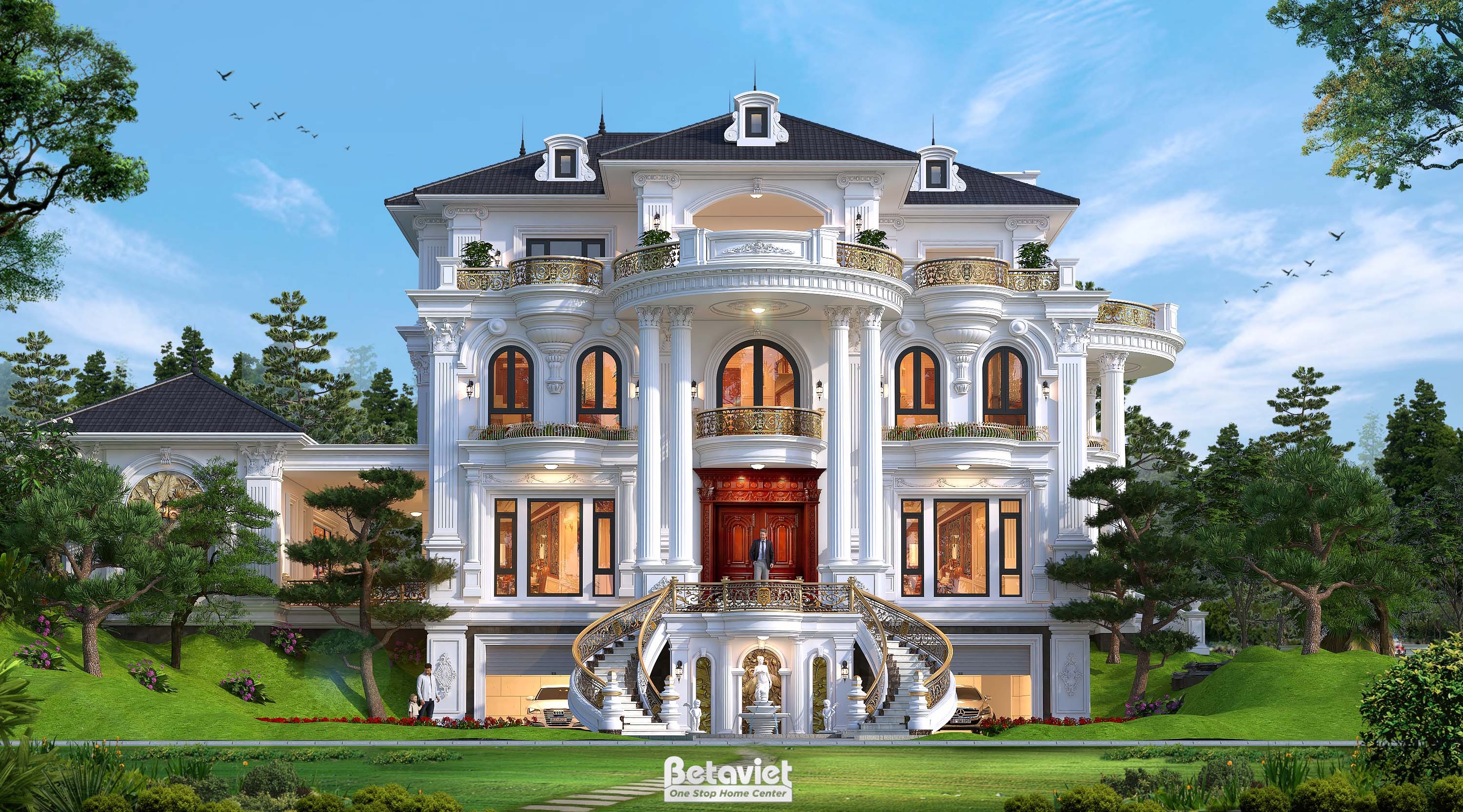 Thiết kế biệt thự kiểu Nhật 4 tầng 1700m2 tại Hải Phòng KT5509052A