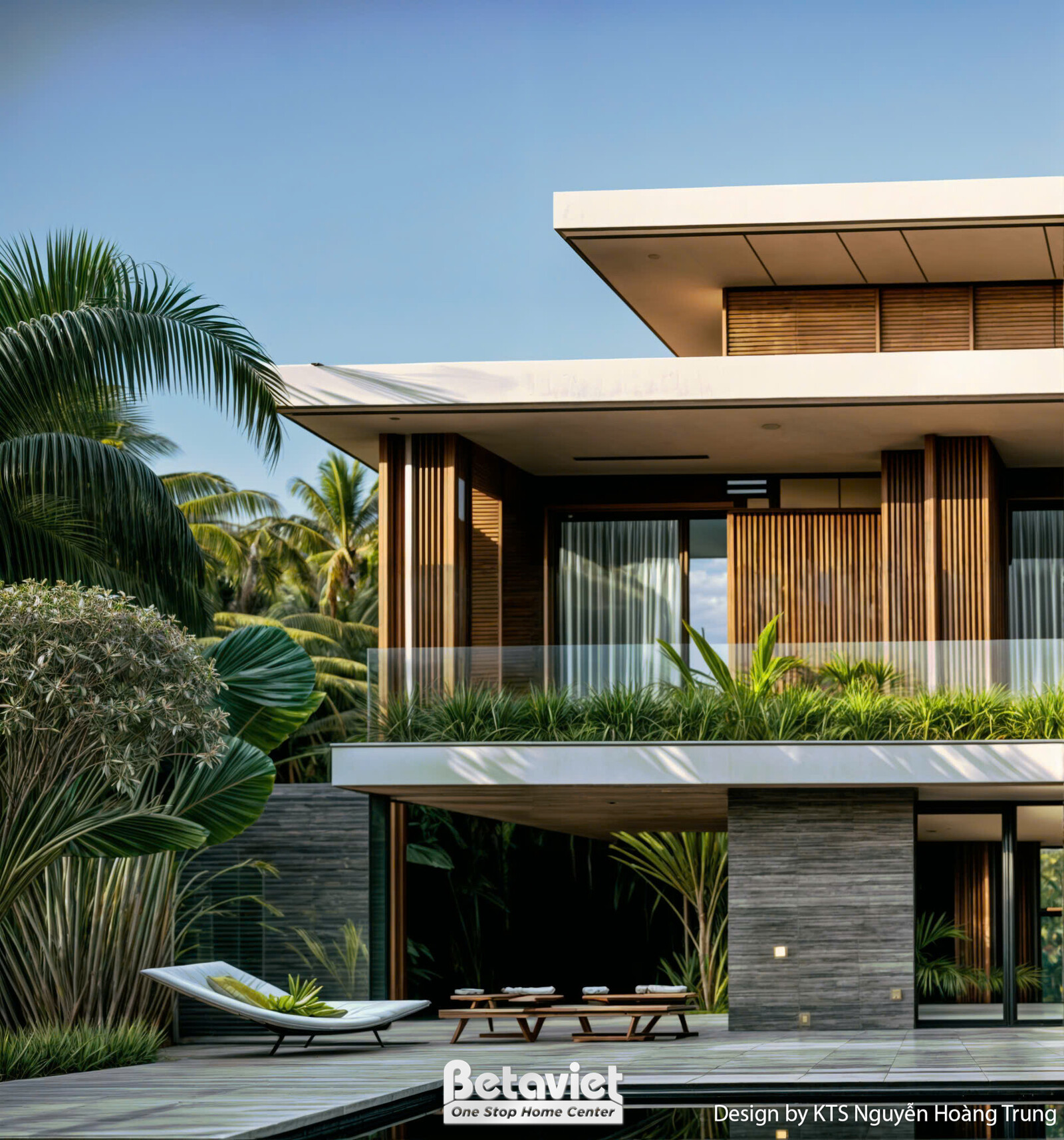 Biệt thự 2 tầng hiện đại luxury KT24708 – phối cảnh mặt tiền