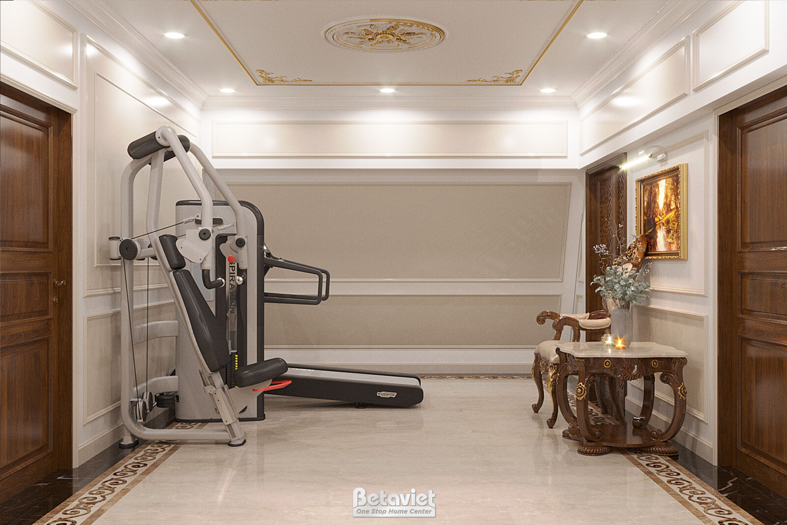 Nội thất hành lang biệt thự tân cổ điển KT21113 – góc nhìn 4