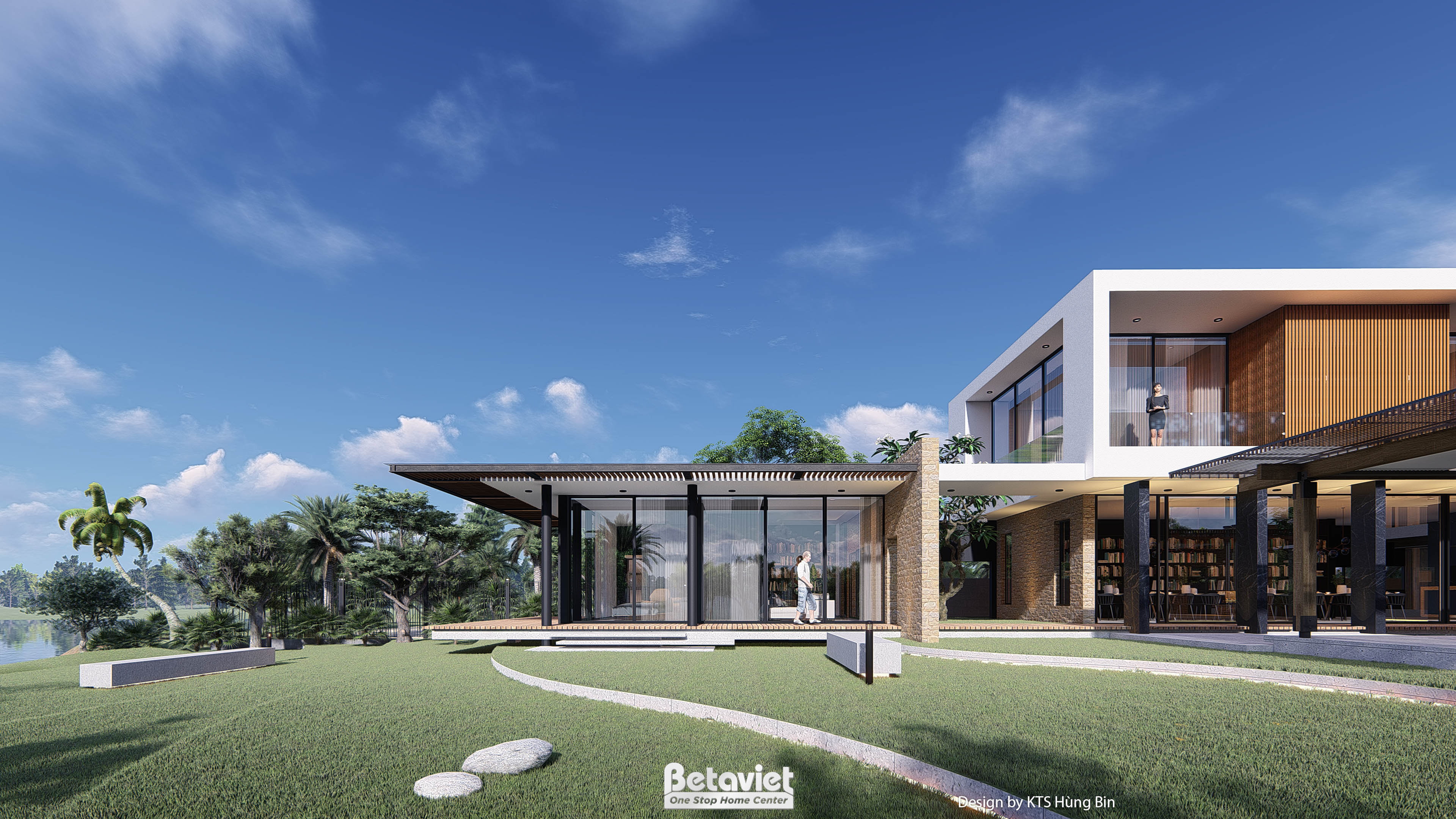 Thiết kế kiến trúc biệt thự hiện đại 2 tầng Tropical Modern tại Hà Nội KT24593