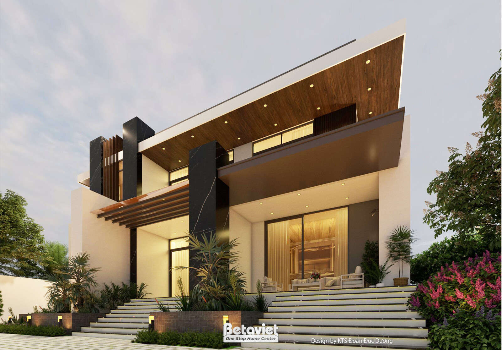 Biệt thự 2 tầng hiện đại luxury KT24589 – phối cảnh mặt tiền (3)