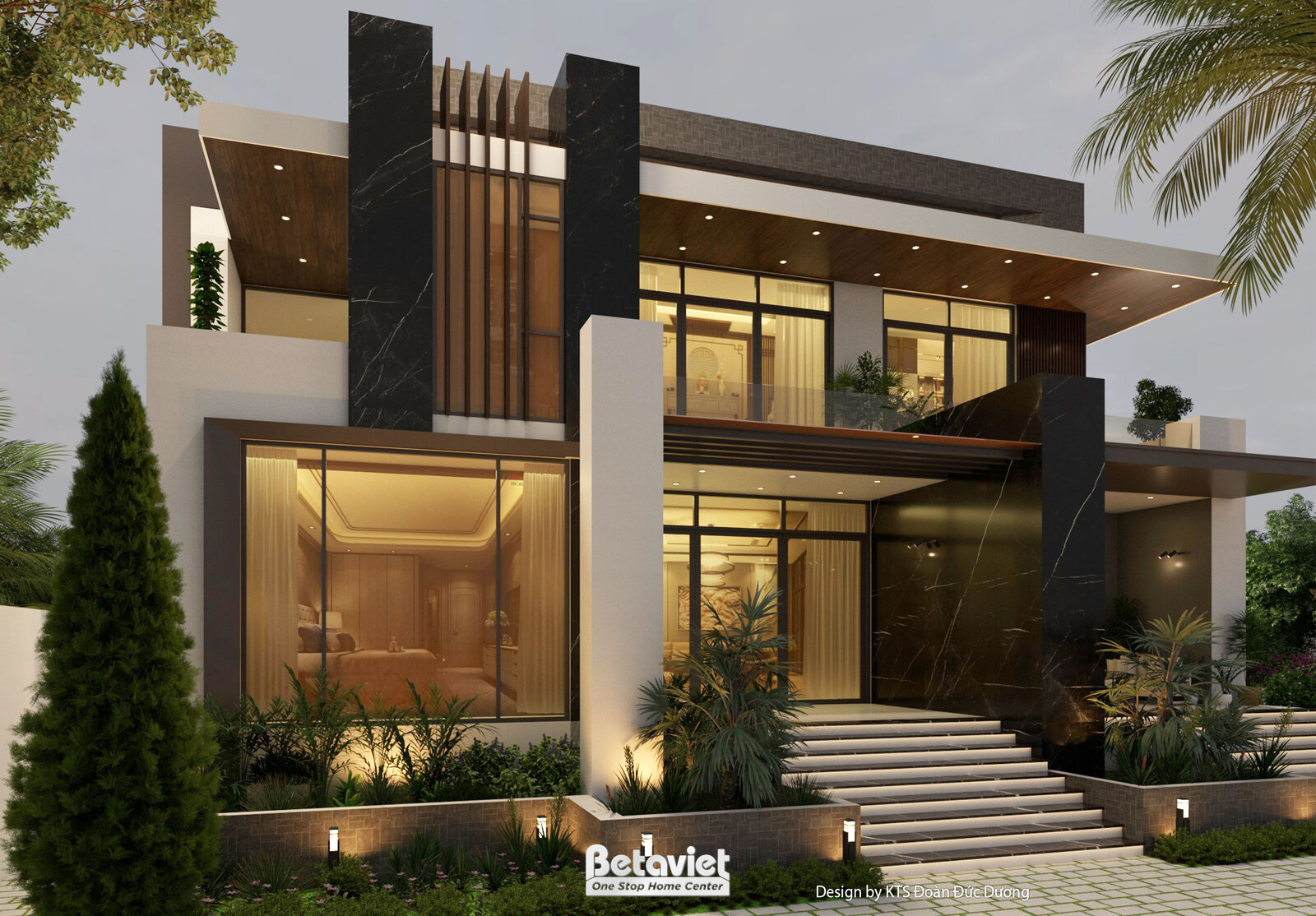 Biệt thự 2 tầng hiện đại luxury KT24589 – phối cảnh mặt tiền (2)