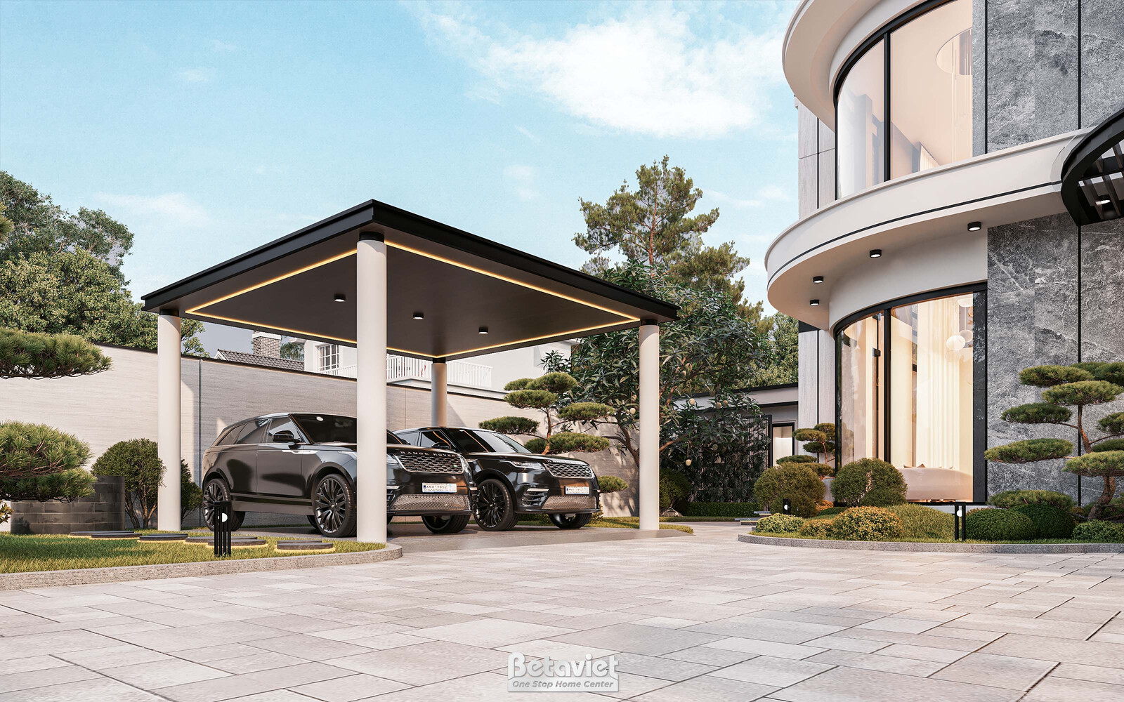 Biệt thự 3 tầng hiện đại luxury KT9188719 – phối cảnh mặt tiền (5)