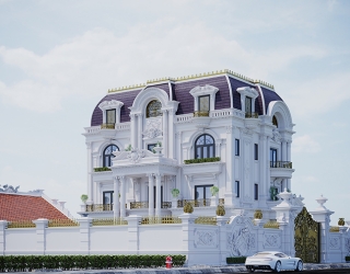 Thiết kế kiến trúc dinh thự 4 tầng 1000m2 tại Hải Dương KT23314