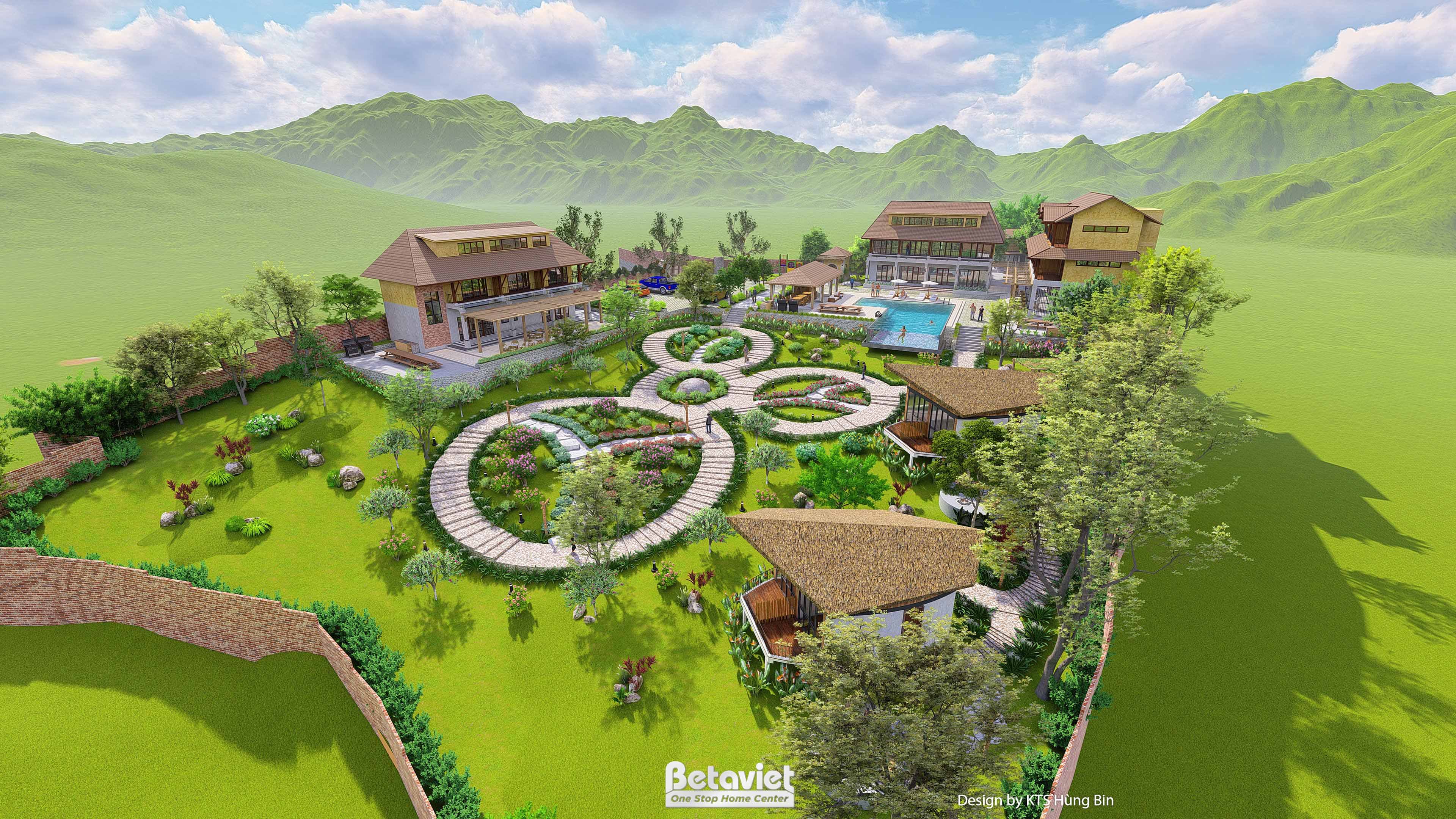 Thiết kế kiến trúc Resort nghỉ dưỡng Tropical Modern KT24591