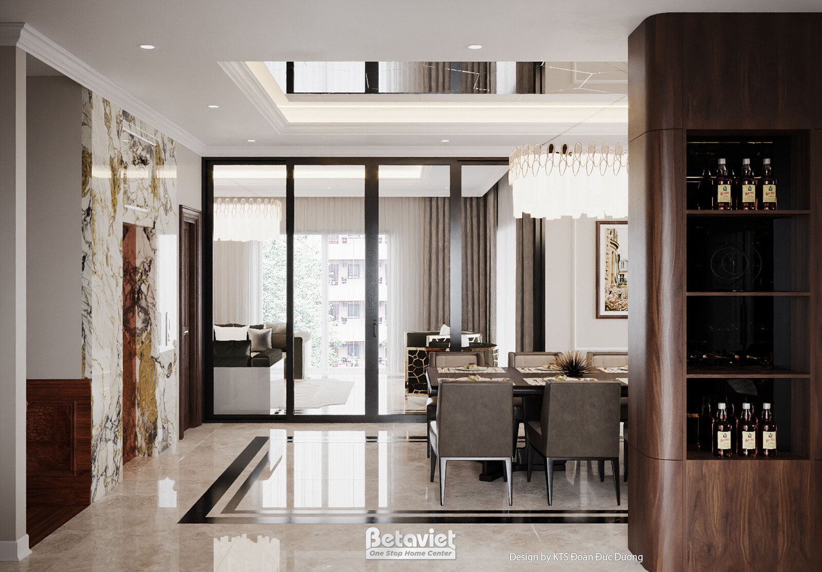 Nội thất phòng ăn biệt thự hiện đại NT24586 – góc nhìn 3