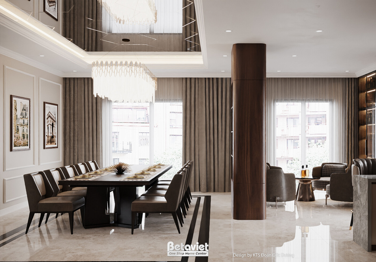 Nội thất phòng ăn biệt thự hiện đại NT24586 – góc nhìn 4