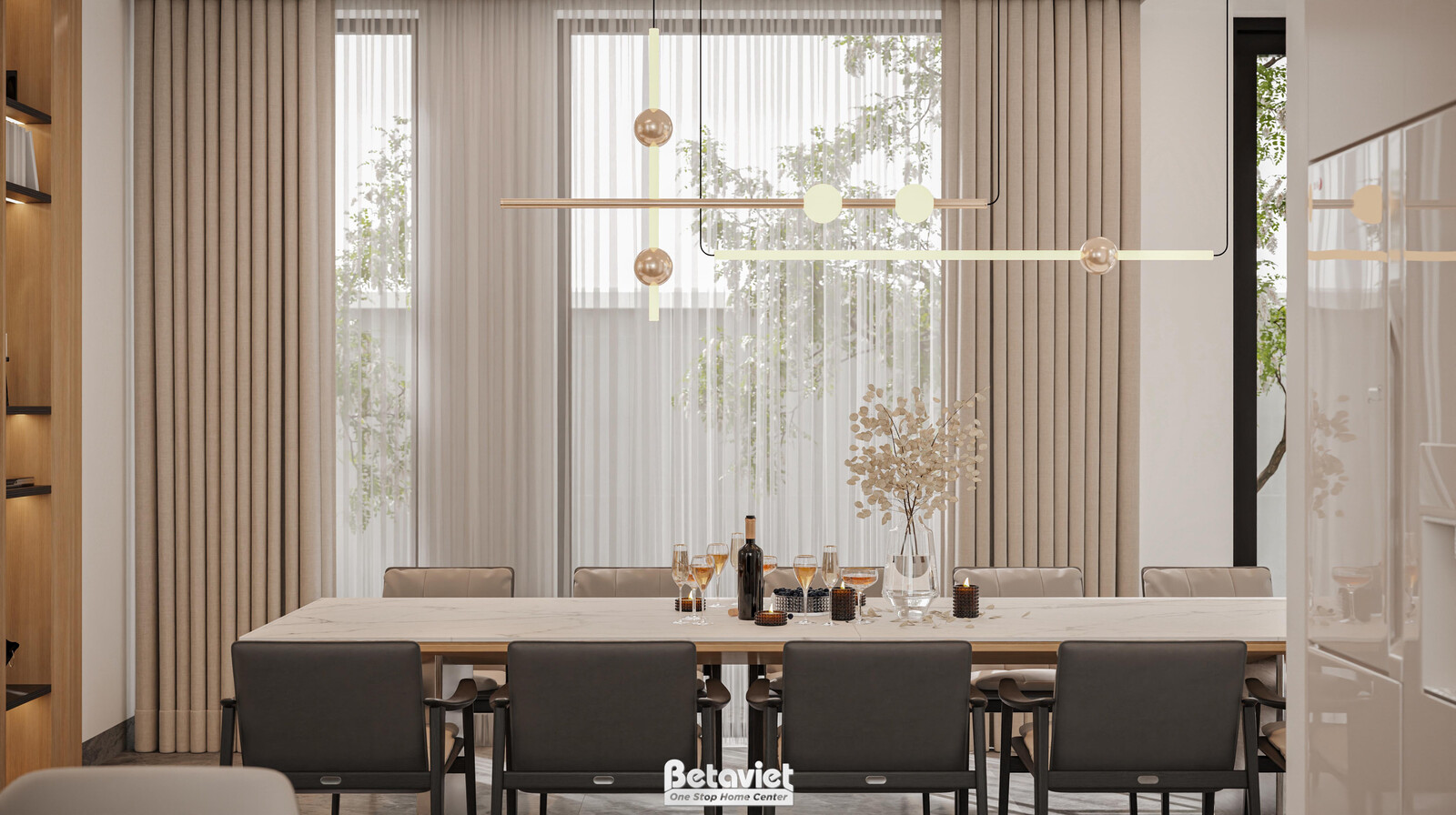 Nội thất phòng ăn biệt thự hiện đại KT5511853 – góc nhìn 5