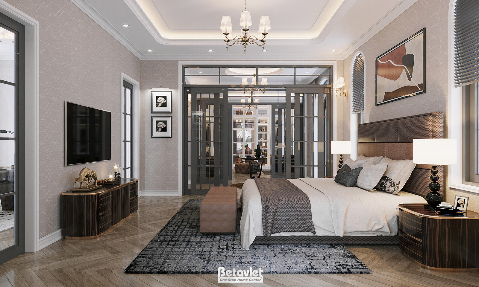 Nội thất phòng ngủ biệt thự á đông KT23311 – góc nhìn 3