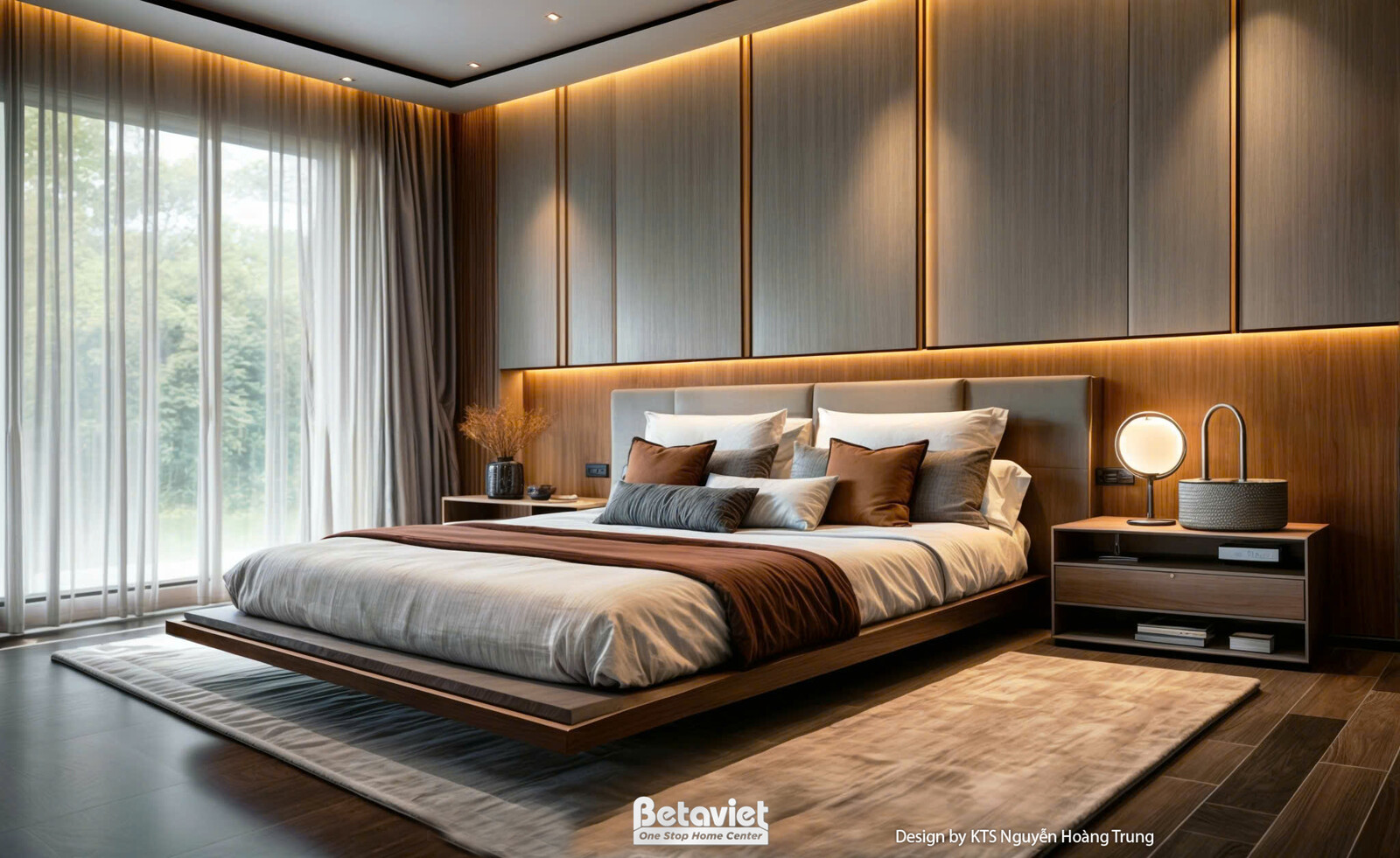 Nội thất phòng ngủ biệt thự hiện đại KT24708 – góc nhìn 2