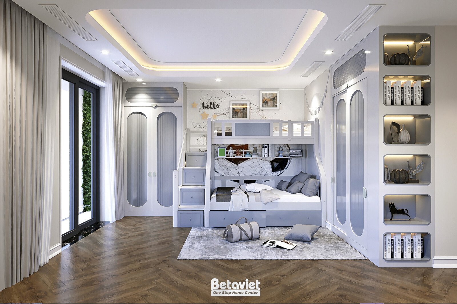 Nội thất phòng ngủ biệt thự hiện đại luxury NT23309 – góc nhìn 6