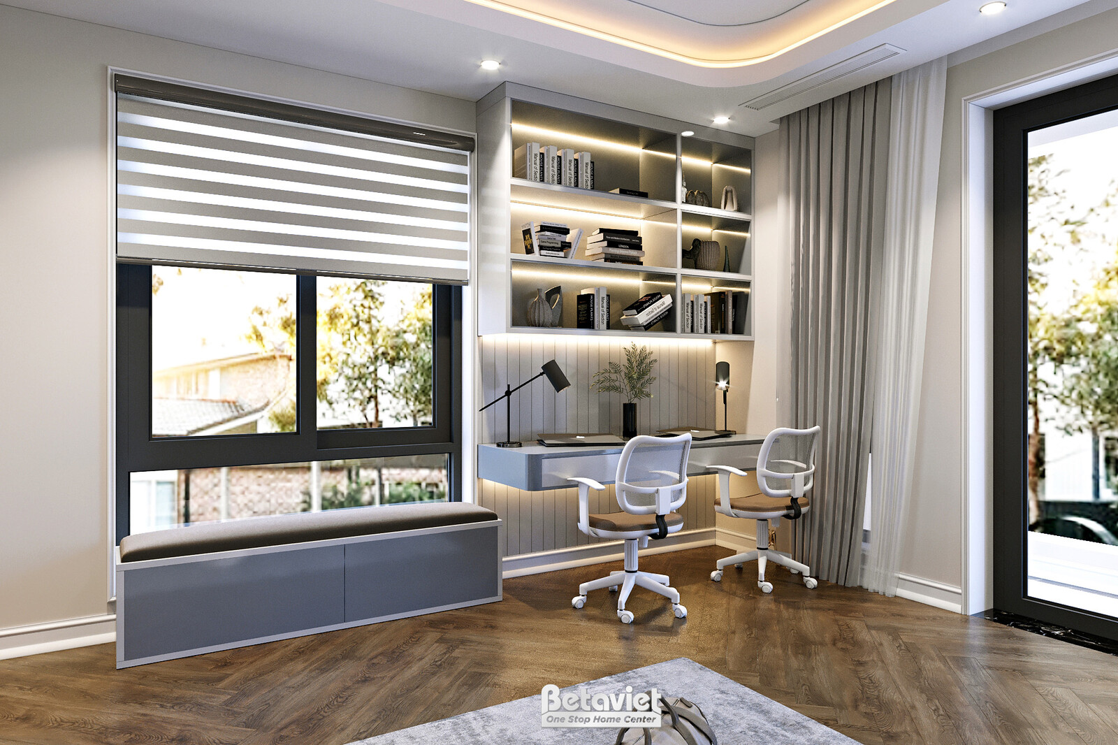 Nội thất phòng ngủ biệt thự hiện đại luxury NT23309 – góc nhìn 7