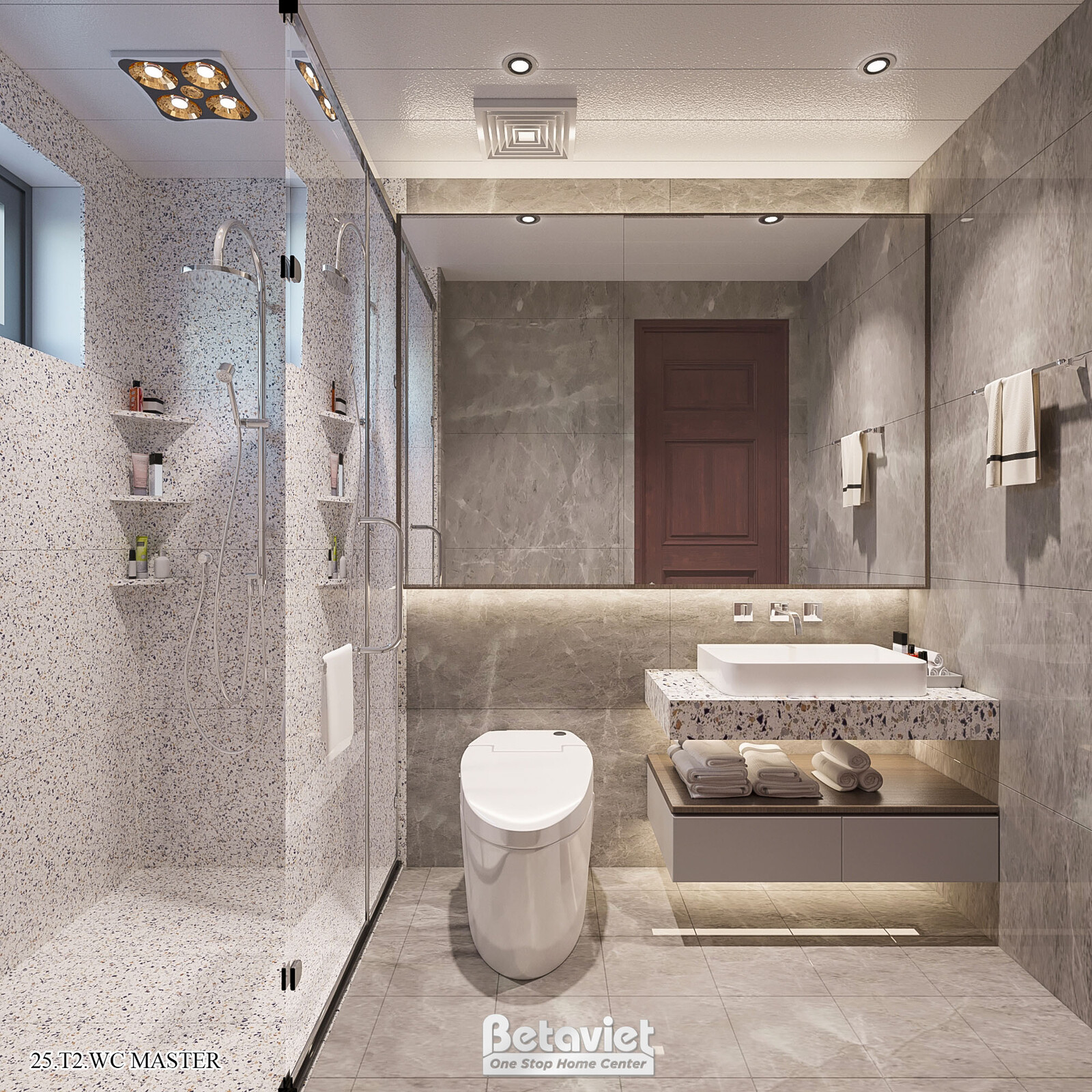 Nội thất phòng tắm biệt thự hiện đại KT21144 – góc nhìn 3