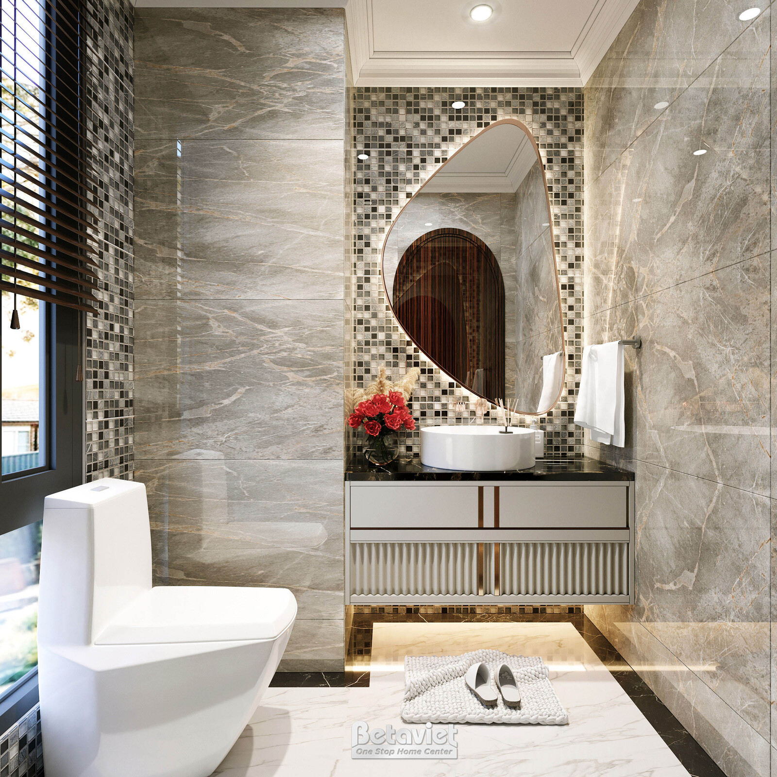 Nội thất phòng tắm biệt thự hiện đại luxury NT23309 – góc nhìn 2