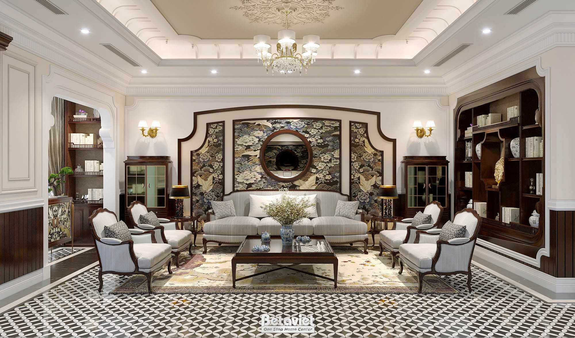 Thiết kế nội thất biệt thự Indochine KĐT Vinhomes Ocean Park NT24600