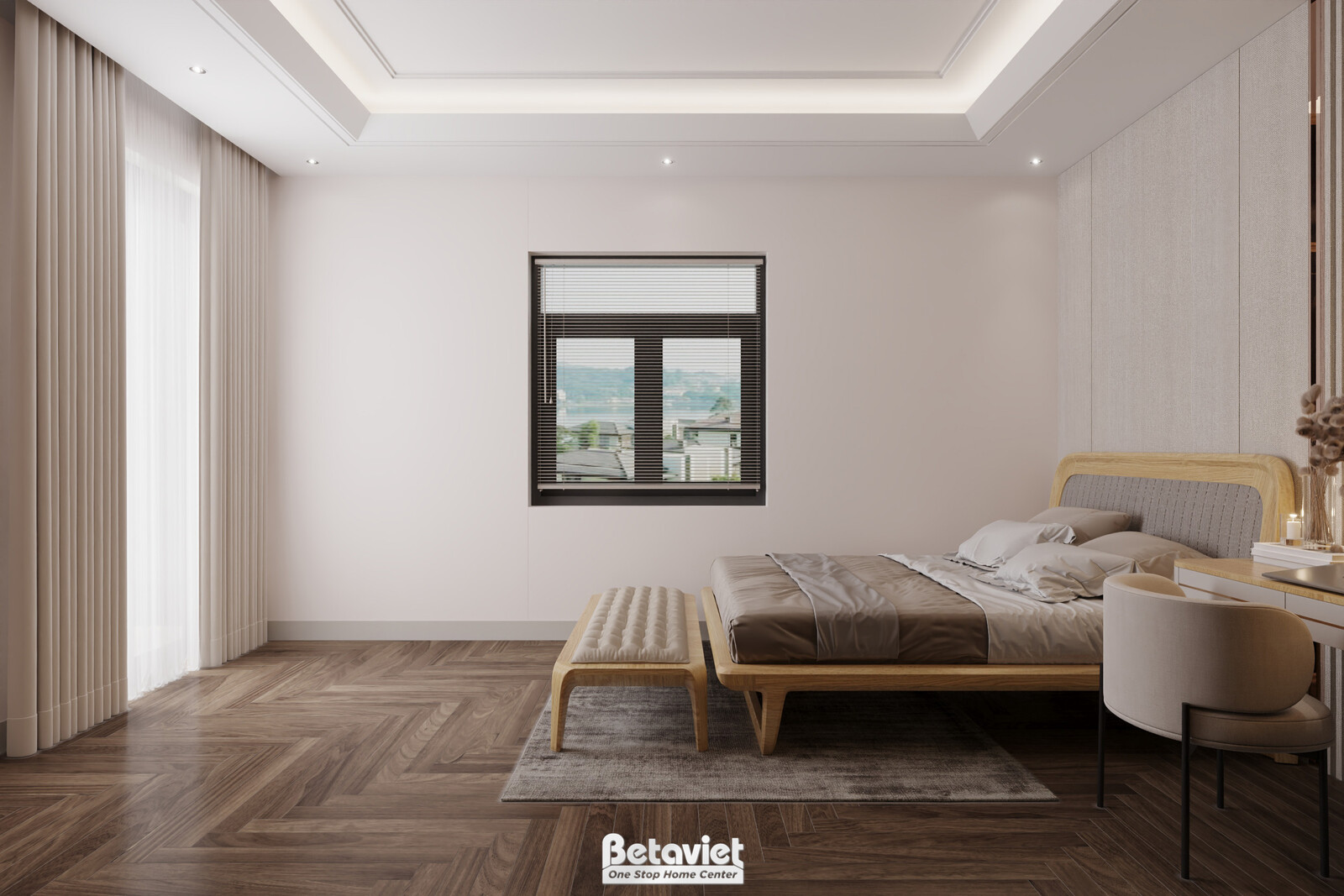 Nội thất phòng ngủ biệt thự hiện đại gỗ KT9188719 – góc nhìn 12