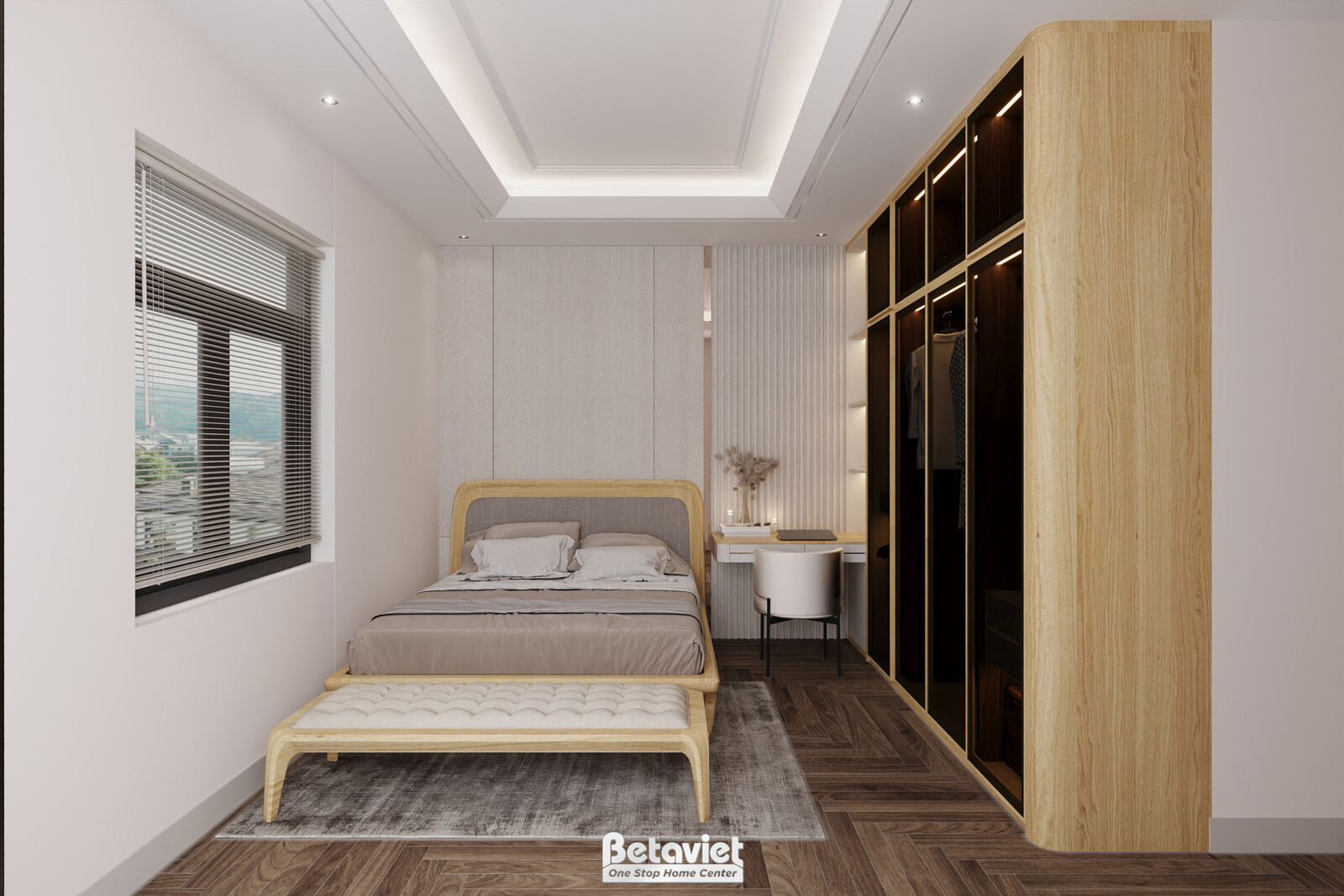 Nội thất phòng ngủ biệt thự hiện đại gỗ KT9188719 – góc nhìn 10