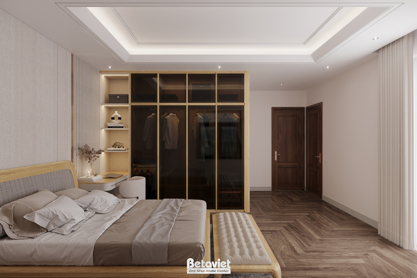 Nội thất phòng ngủ biệt thự hiện đại gỗ KT9188719 – góc nhìn 11