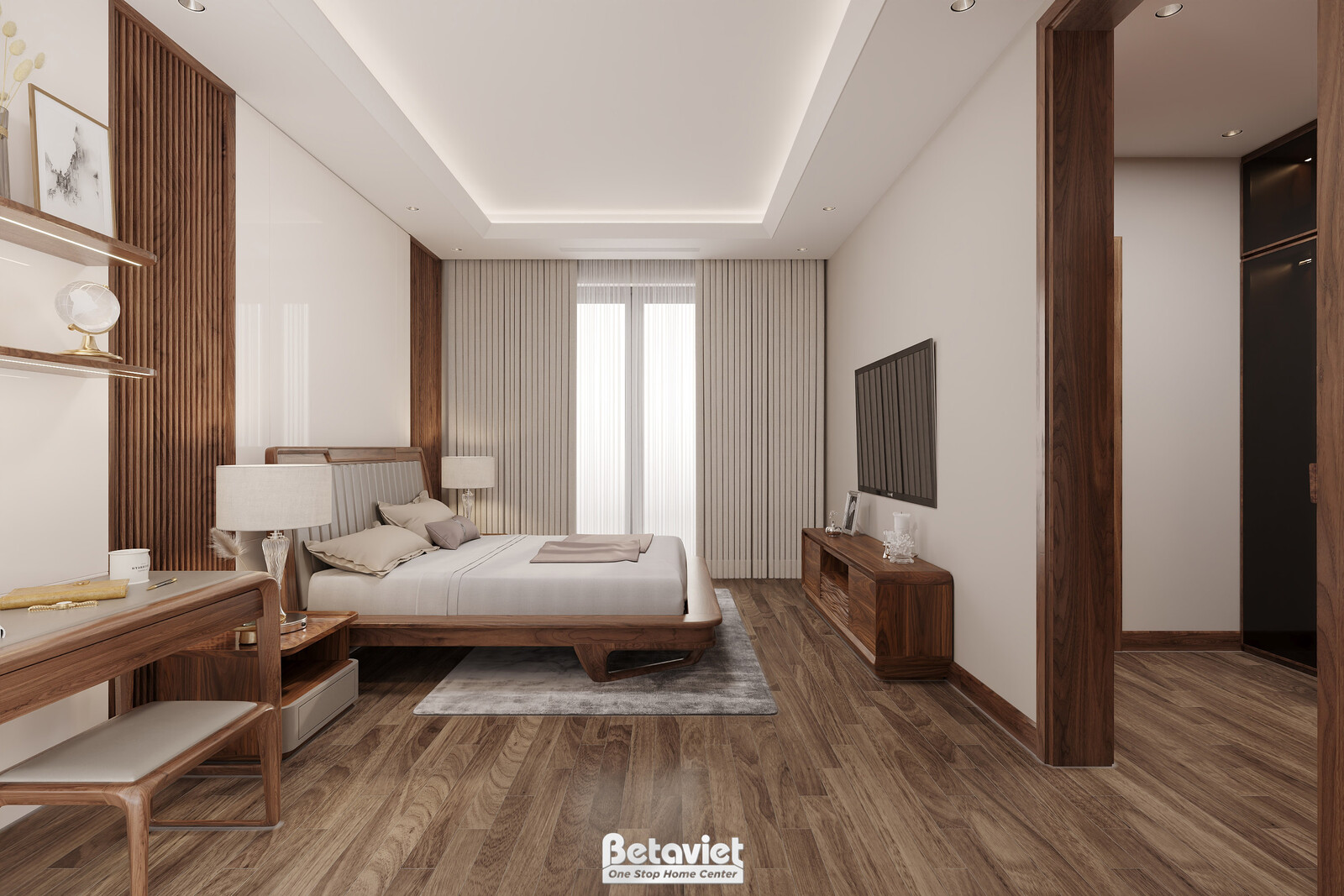 Nội thất phòng ngủ biệt thự hiện đại gỗ KT9188719 – góc nhìn 16
