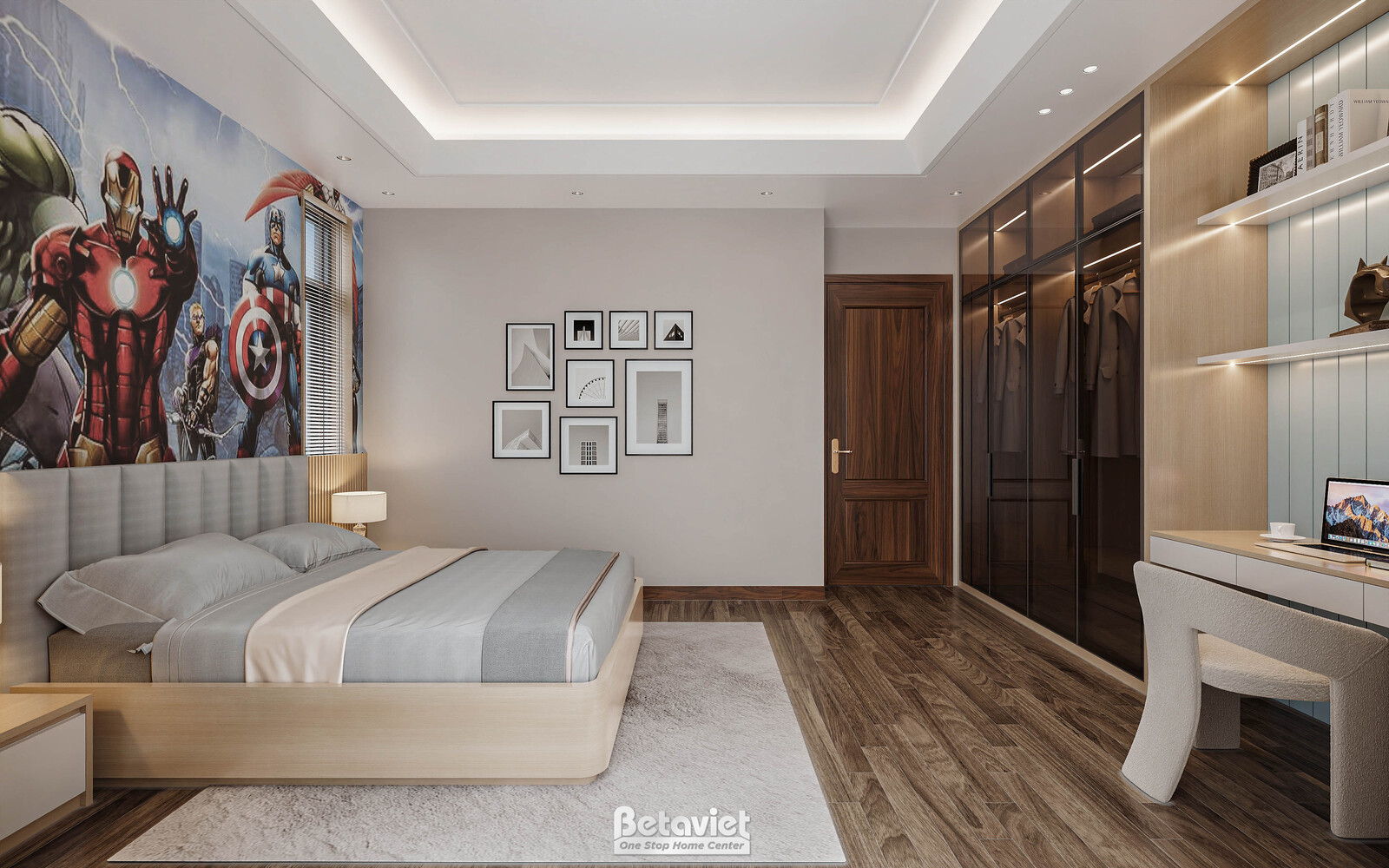 Nội thất phòng ngủ biệt thự hiện đại gỗ KT9188719 – góc nhìn 24