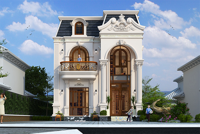 Biệt thự tân cổ điển 2 tầng mái Mansard Hải Dương KT2008535 — Betaviet
