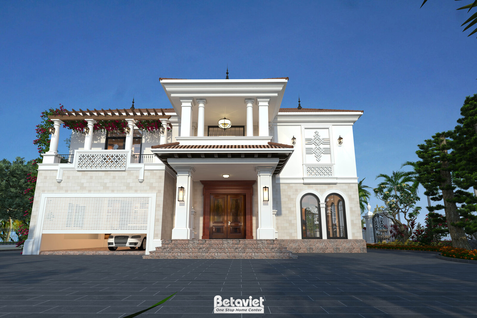 Biệt thự 2 tầng địa trung hải KT24740 – sảnh chính