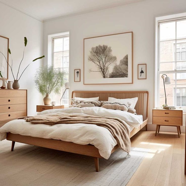 Thiết kế nội thất biệt thự với phòng ngủ Scandinavian tràn ngập ánh sáng