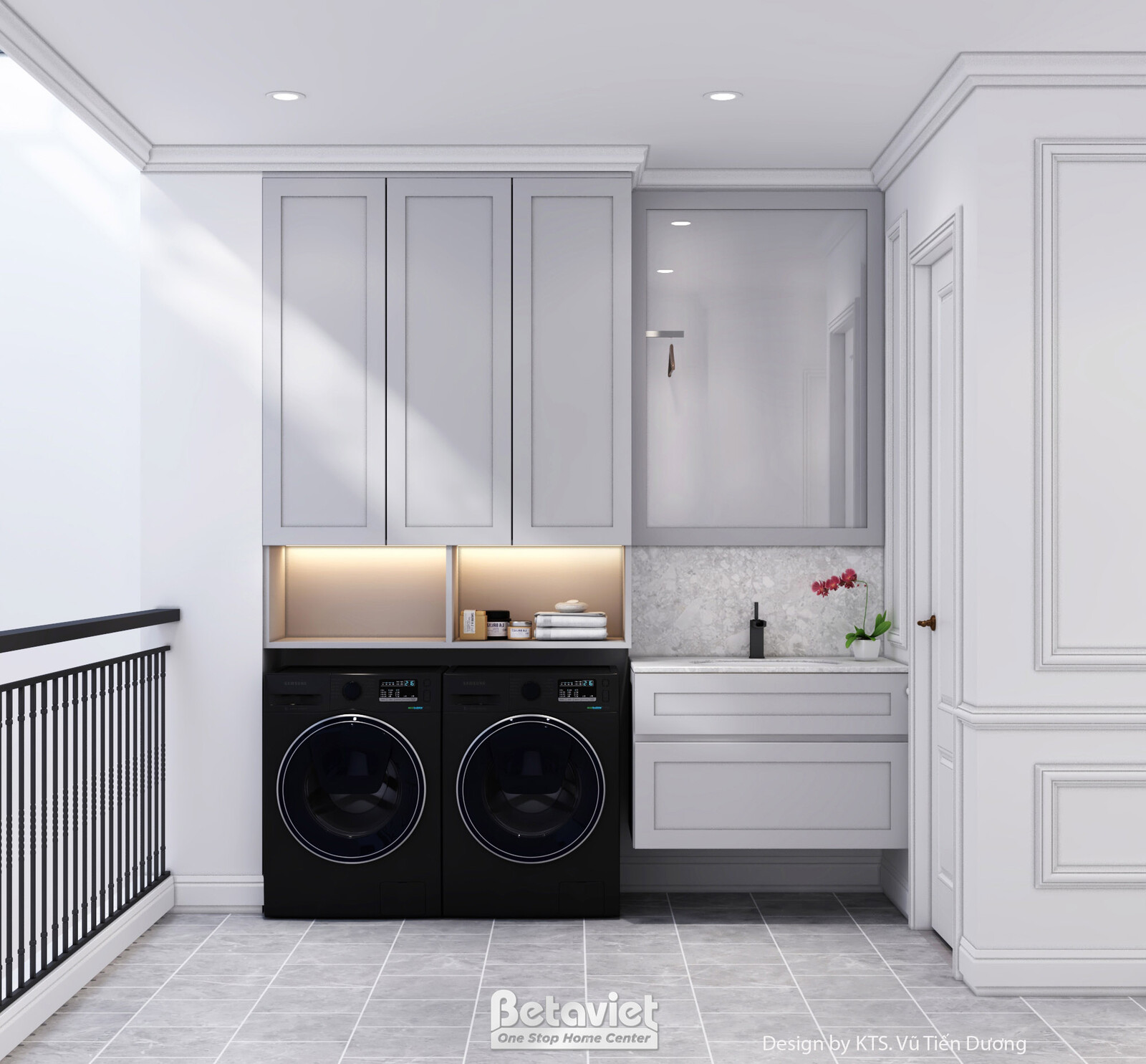 Nội thất giặt ủi biệt thự tân cổ điển NT2600078 – góc nhìn tổng thể