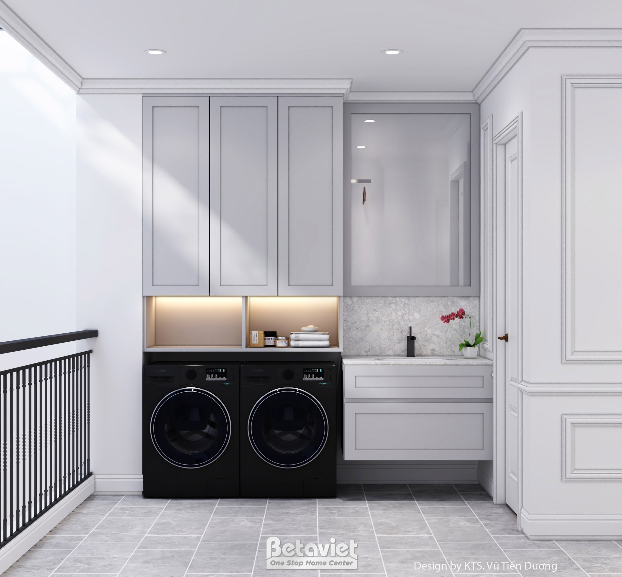 Thiết kế phòng giặt ủi biệt thự tân cổ điển NT2600078
