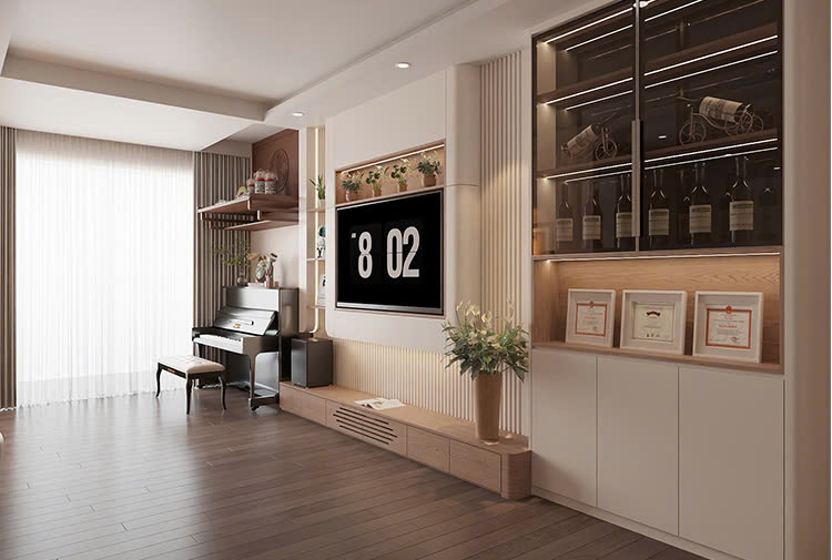 Nội thất căn hộ hiện đại 3 phòng ngủ Green Stars 200m2