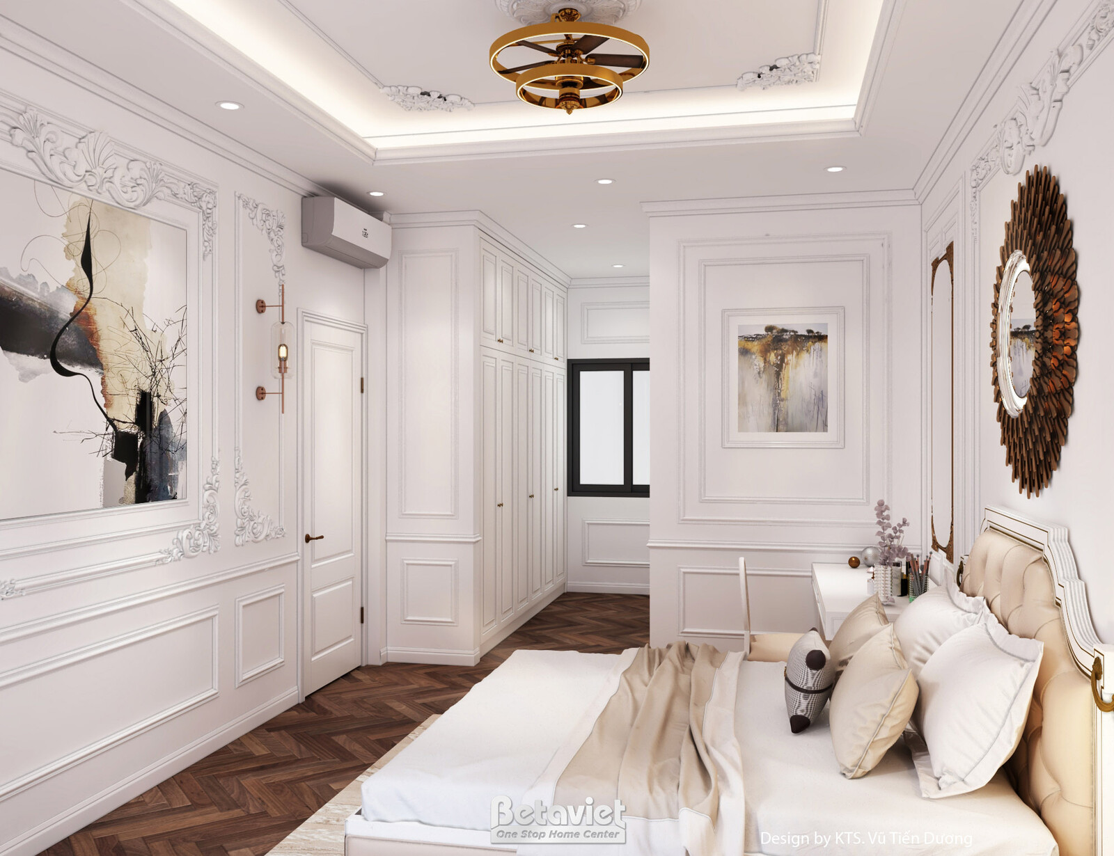 Nội thất phòng ngủ biệt thự tân cổ điển NT2600078 – góc nhìn 15