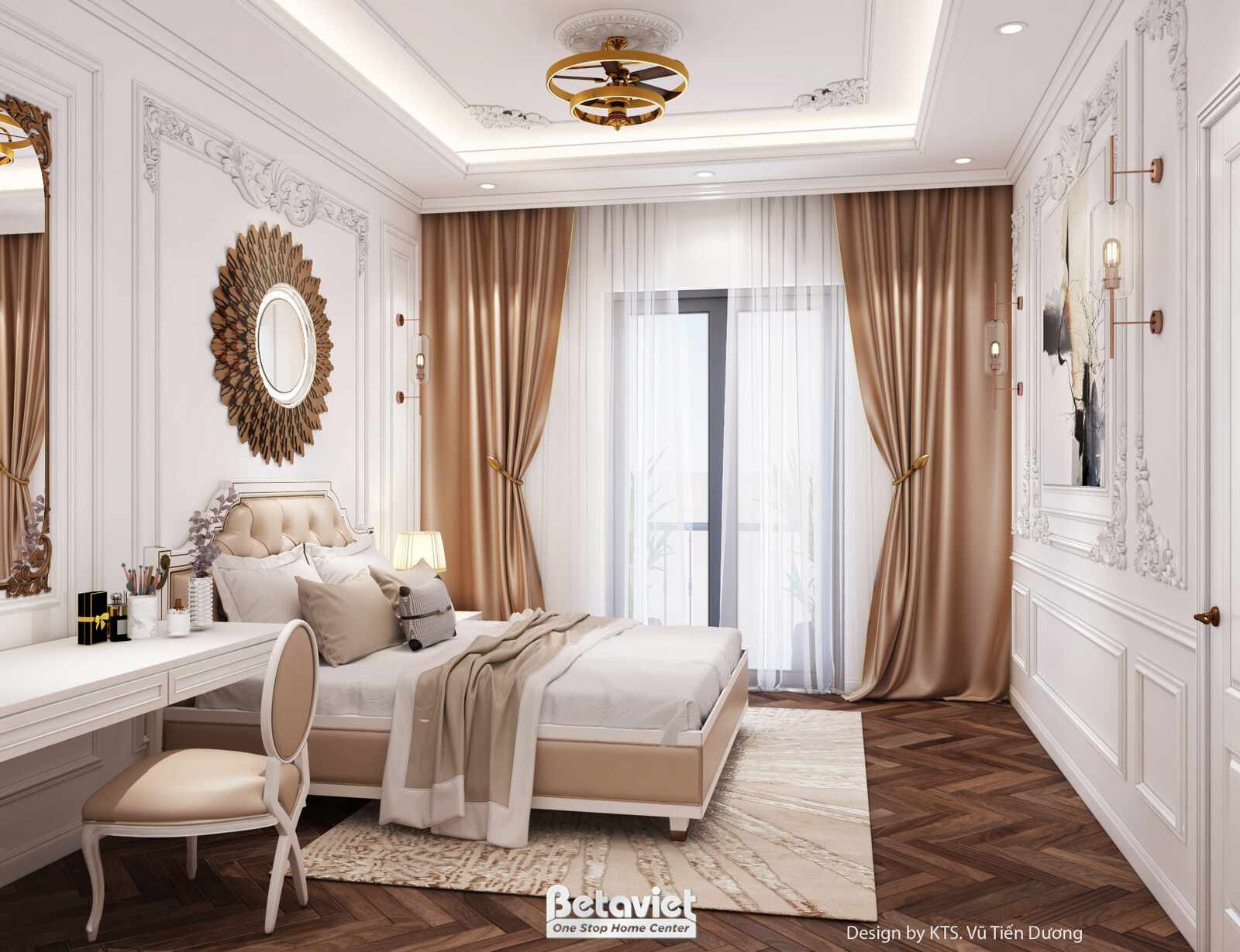 Nội thất phòng ngủ biệt thự tân cổ điển NT2600078 – góc nhìn 14