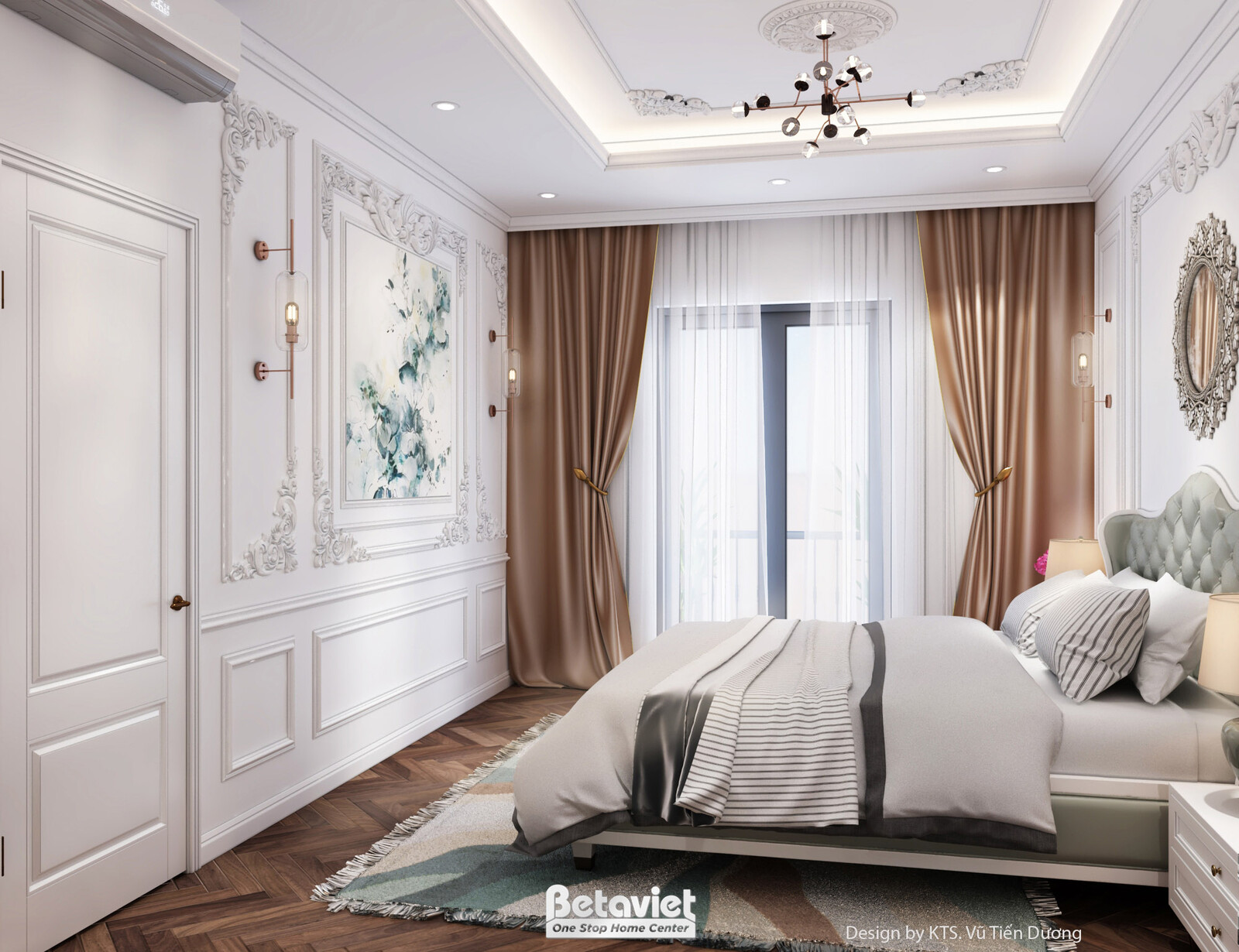 Nội thất phòng ngủ biệt thự tân cổ điển NT2600078 – góc nhìn 13