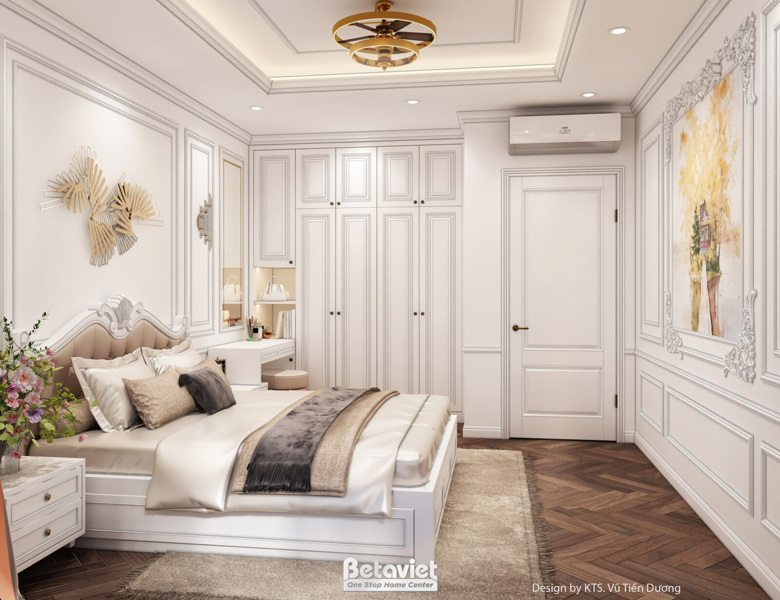 Nội thất phòng ngủ biệt thự tân cổ điển NT2600078 – góc nhìn 12