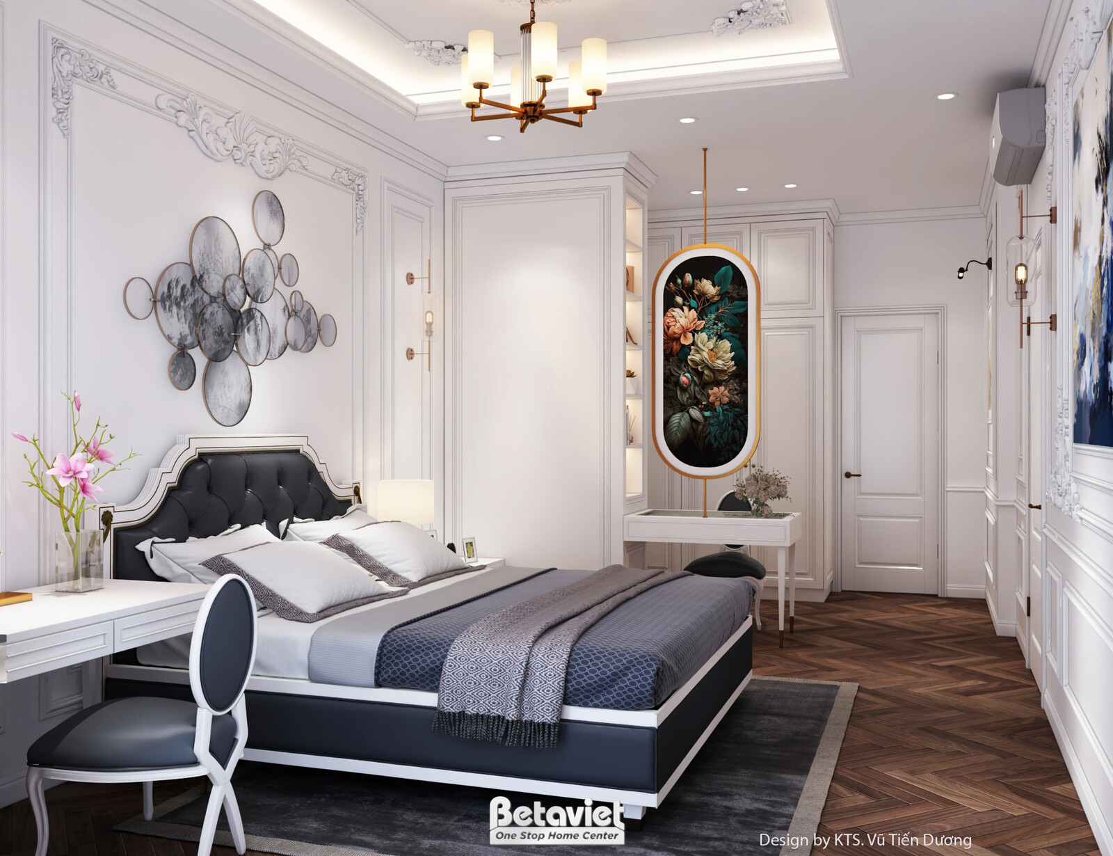 Nội thất phòng ngủ biệt thự tân cổ điển NT2600078 – góc nhìn 7