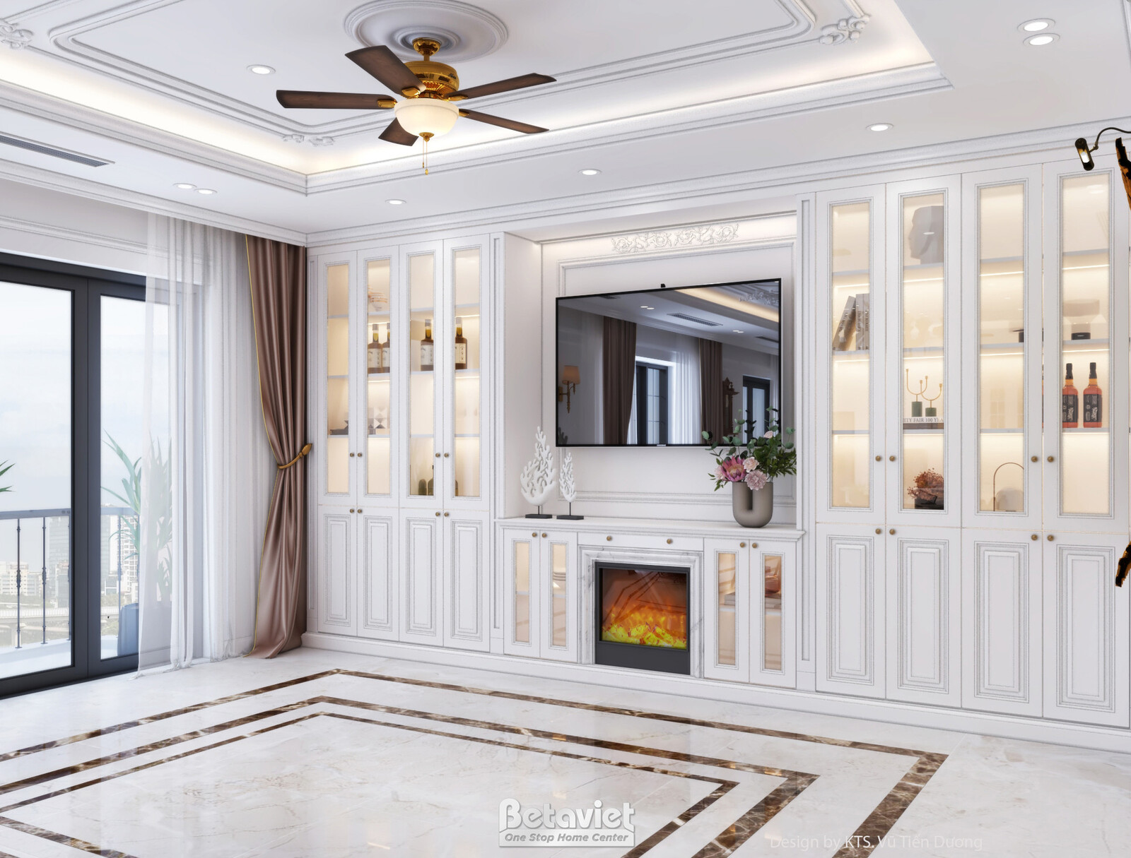 Nội thất đại sảnh biệt thự tân cổ điển NT2600078 – góc nhìn 5