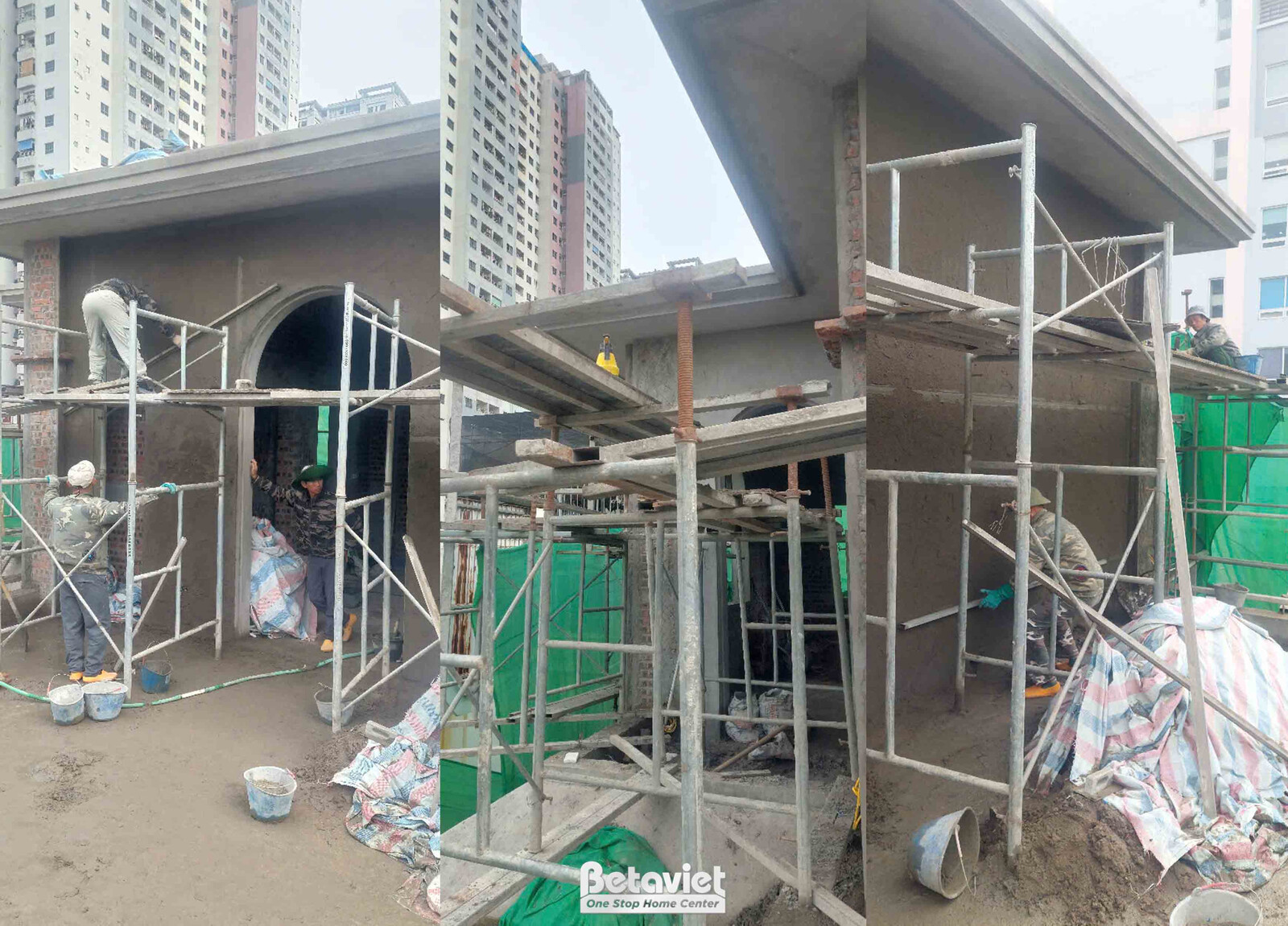 Thi công biệt thự 3 tầng tân cổ điển TC2009134, giai đoạn thi công phần thô – mặt ngoài công trình (6)
