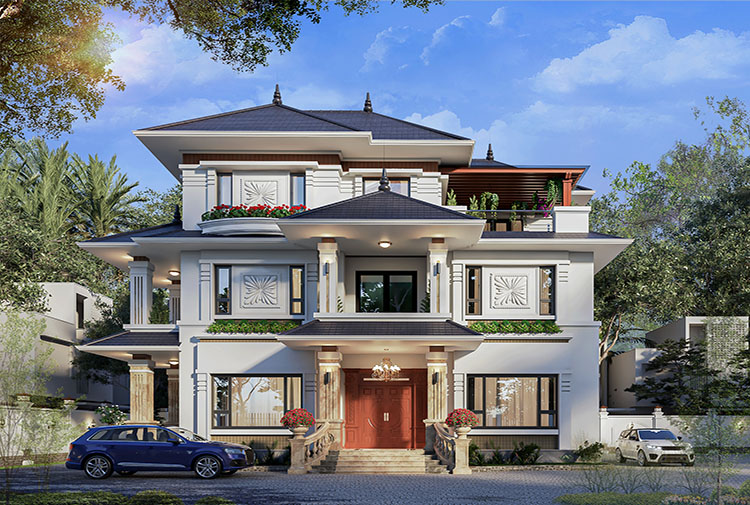 Biệt thự tân cổ điển mái Nhật 3 tầng Thái Nguyên KT5504144