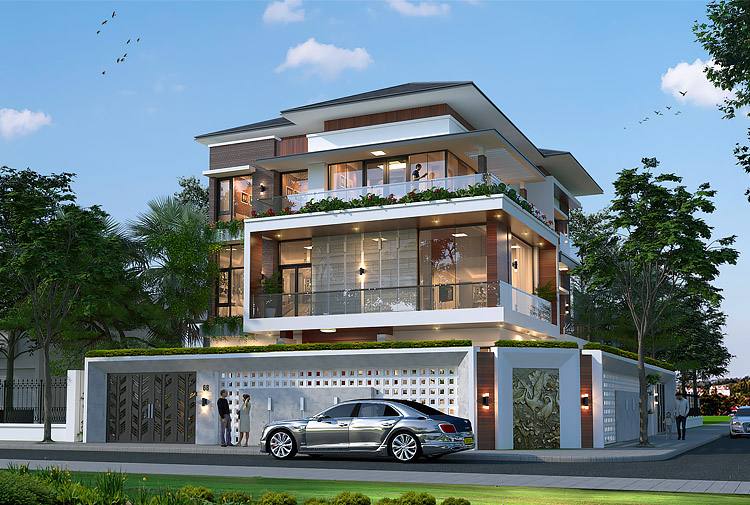 Biệt thự hiện đại 3 tầng 540m² tại Hưng Yên — BETAVIET KT24776