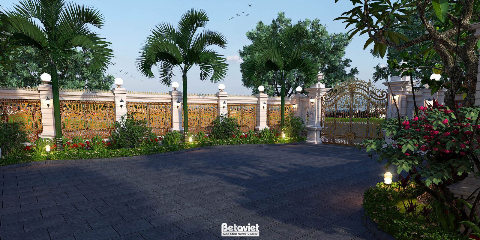 Biệt thự 2 tầng tân cổ điển KT24775 – cổng và hàng rào