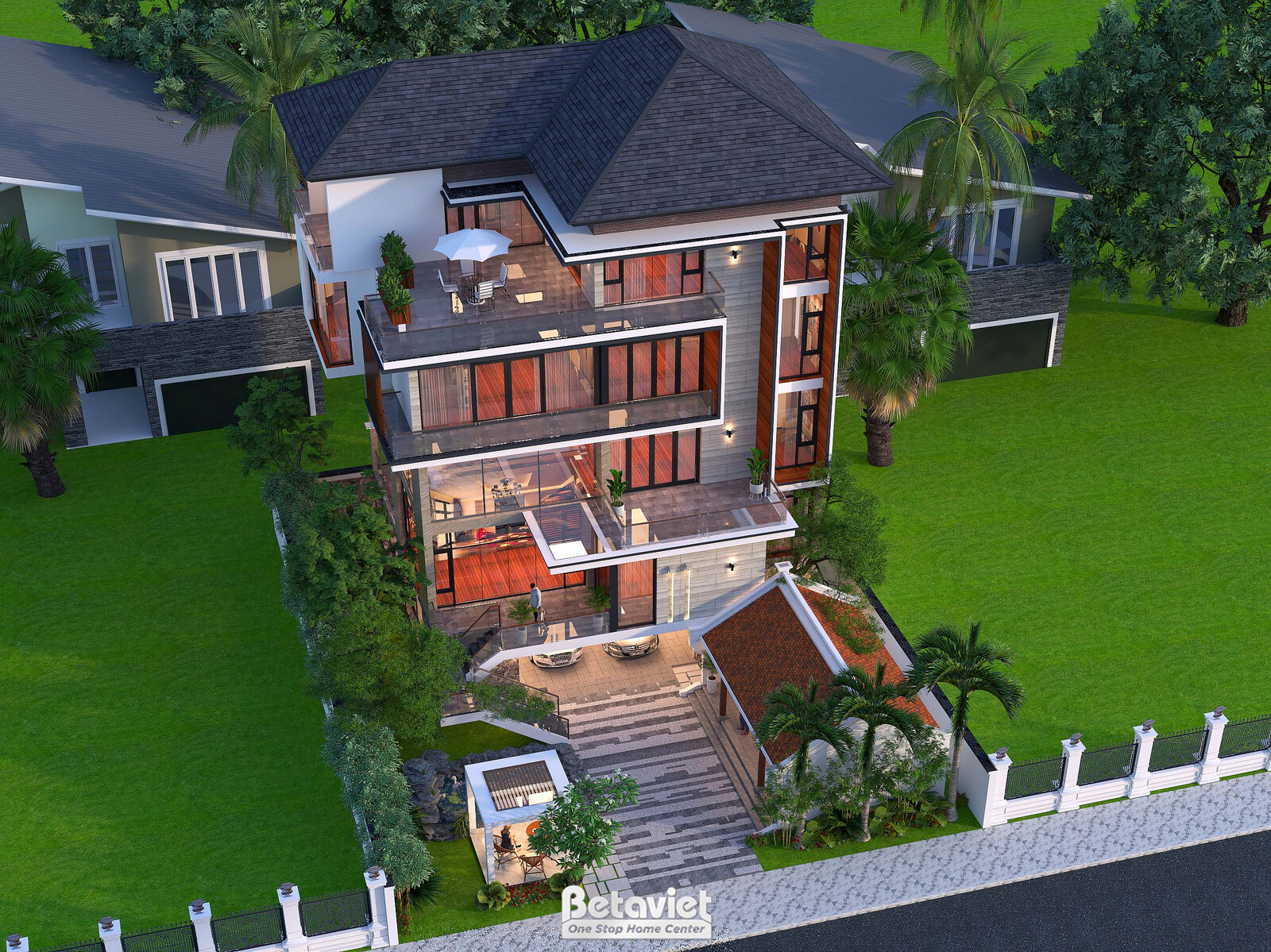 Biệt thự 4 tầng hiện đại KT24777 – phối cảnh mặt tiền (6)